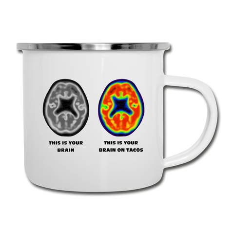 Camper Mug - This Is Your Brain On Tacos - white