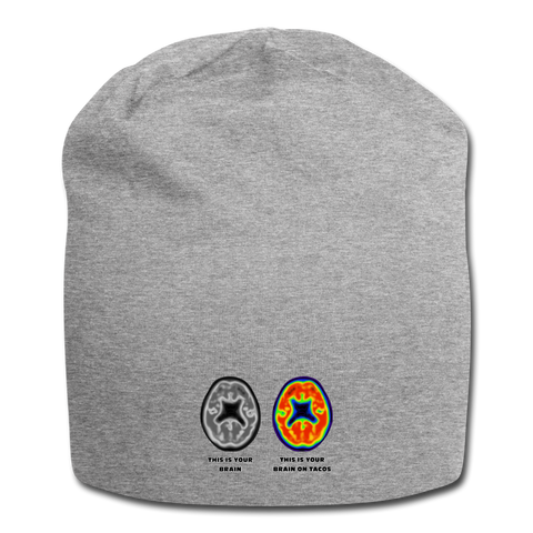 Jersey Beanie - This Is Your Brain On Tacos - heather gray