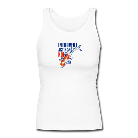 Women's Fitted Tank - Introvert Acting Koi - white