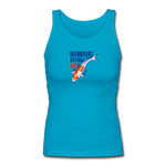 Women's Fitted Tank - Introvert Acting Koi - turquoise