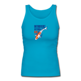 Women's Fitted Tank - Introvert Acting Koi - turquoise