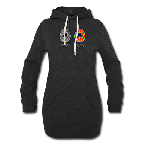 Women's Hoodie Dress - This Is Your Brain On Tacos - heather black