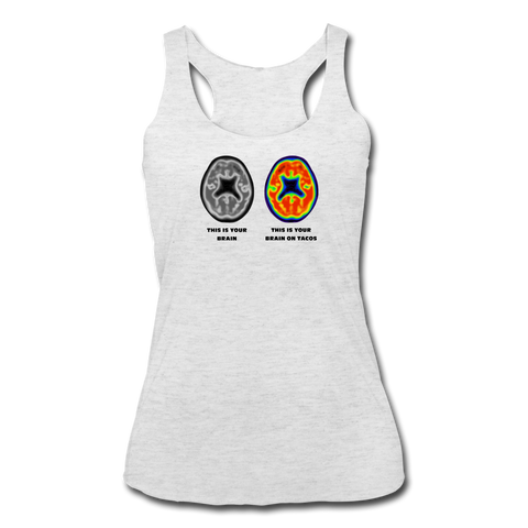 Women’s Racerback Tank - This Is Your Brain On Tacos - heather white