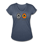 Women's V-Neck T-Shirt - This Is Your Brain On Tacos - navy heather