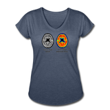 Women's V-Neck T-Shirt - This Is Your Brain On Tacos - navy heather