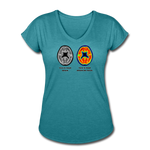 Women's V-Neck T-Shirt - This Is Your Brain On Tacos - heather turquoise