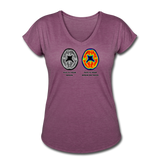 Women's V-Neck T-Shirt - This Is Your Brain On Tacos - heather plum