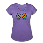 Women's V-Neck T-Shirt - This Is Your Brain On Tacos - purple heather