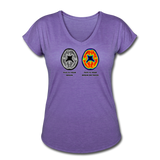 Women's V-Neck T-Shirt - This Is Your Brain On Tacos - purple heather