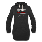 Women's Hoodie Dress - Old Enough To Know Better (White Logo) - heather black