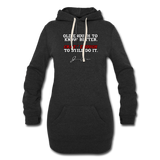 Women's Hoodie Dress - Old Enough To Know Better (White Logo) - heather black