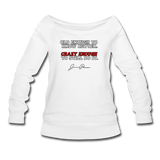 Women's Wideneck Sweatshirt - Old Enough To Know Better (White Logo) - white