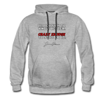 Men’s Premium Hoodie - Old Enough To Know Better (White Logo) - heather gray