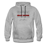 Men’s Premium Hoodie - Old Enough To Know Better (White Logo) - heather gray