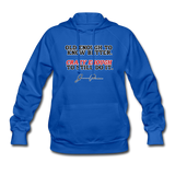 Women's Hoodie - Old Enough To Know Better (Black Logo) - royal blue