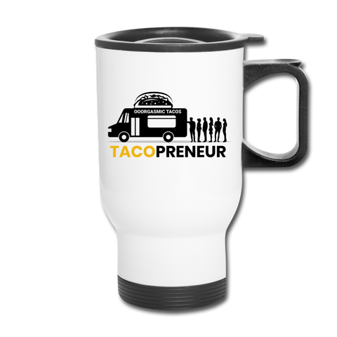 Travel Mug - Tacopreneur (Black Logo) - white