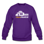 Crewneck Sweatshirt - Tacopreneur (White Logo) - purple