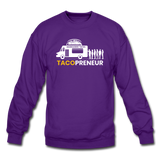 Crewneck Sweatshirt - Tacopreneur (White Logo) - purple