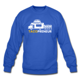 Crewneck Sweatshirt - Tacopreneur (White Logo) - royal blue