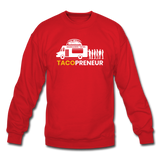 Crewneck Sweatshirt - Tacopreneur (White Logo) - red