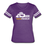 Women’s Vintage Sport T-Shirt - Tacopreneur (White Logo) - vintage purple/white