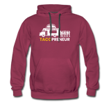 Men’s Premium Hoodie - Tacopreneur (White Logo) - burgundy