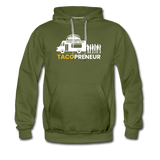 Men’s Premium Hoodie - Tacopreneur (White Logo) - olive green