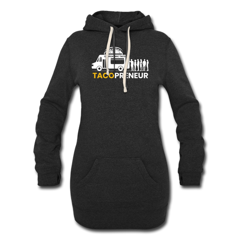 Women's Hoodie Dress - Tacopreneur (White Logo) - heather black