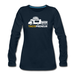 Women's Long Sleeve T-Shirt - Tacopreneur (White Logo) - deep navy