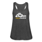 Women's Flowy Tank Top - Tacopreneur (White Logo) - deep heather