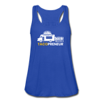 Women's Flowy Tank Top - Tacopreneur (White Logo) - royal blue