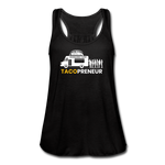 Women's Flowy Tank Top - Tacopreneur (White Logo) - black