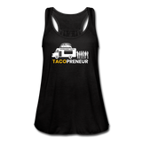 Women's Flowy Tank Top - Tacopreneur (White Logo) - black