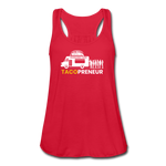 Women's Flowy Tank Top - Tacopreneur (White Logo) - red