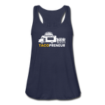 Women's Flowy Tank Top - Tacopreneur (White Logo) - navy