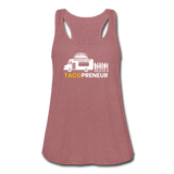 Women's Flowy Tank Top - Tacopreneur (White Logo) - mauve