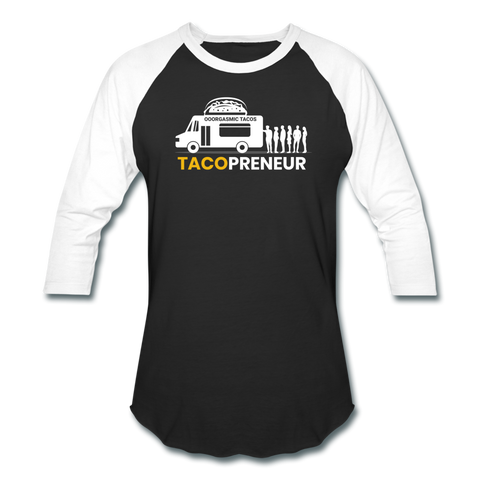 Baseball T-Shirt - Tacopreneur (White Logo) - black/white