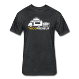 Fitted Men's T-Shirt - Tacopreneur (White Logo) - heather black