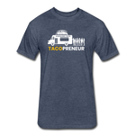 Fitted Men's T-Shirt - Tacopreneur (White Logo) - heather navy