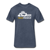 Fitted Men's T-Shirt - Tacopreneur (White Logo) - heather navy