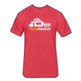 Fitted Men's T-Shirt - Tacopreneur (White Logo) - heather red