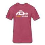 Fitted Men's T-Shirt - Tacopreneur (White Logo) - heather burgundy