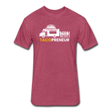 Fitted Men's T-Shirt - Tacopreneur (White Logo) - heather burgundy