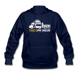 Women's Hoodie - Tacopreneur (White Logo) - navy