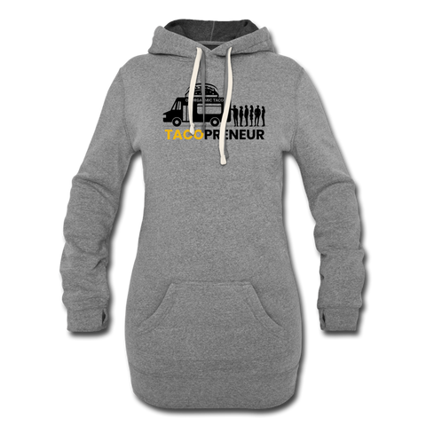 Women's Hoodie Dress - Tacopreneur (Black Logo) - heather gray