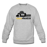 Crewneck Sweatshirt - Tacopreneur (Black Logo) - heather gray