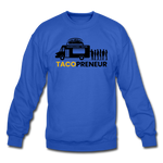 Crewneck Sweatshirt - Tacopreneur (Black Logo) - royal blue