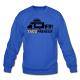 Crewneck Sweatshirt - Tacopreneur (Black Logo) - royal blue