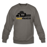 Crewneck Sweatshirt - Tacopreneur (Black Logo) - asphalt gray