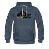 Men’s Premium Hoodie - Tacopreneur (Black Logo) - heather denim